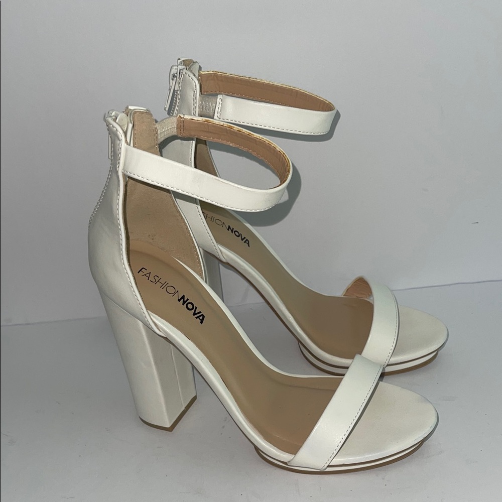FASHION NOVA White Women Block Heels